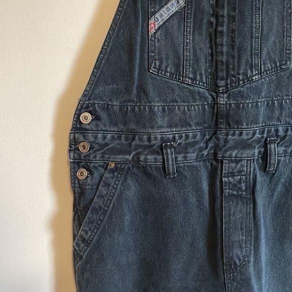 VTG Y2K Union Bay Denim Overalls Large Black Faded 90s 00s Jumper Cottagecore - Picture 7 of 16